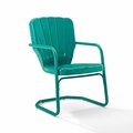 Kd Aparador Ridgeland Metal Chair, Turquoise Gloss, 34.25 x 19.5 x 23.25 in., 2PK KD2613672